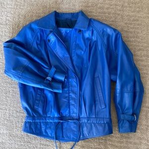 Leather bomber 80’retro  mint condition